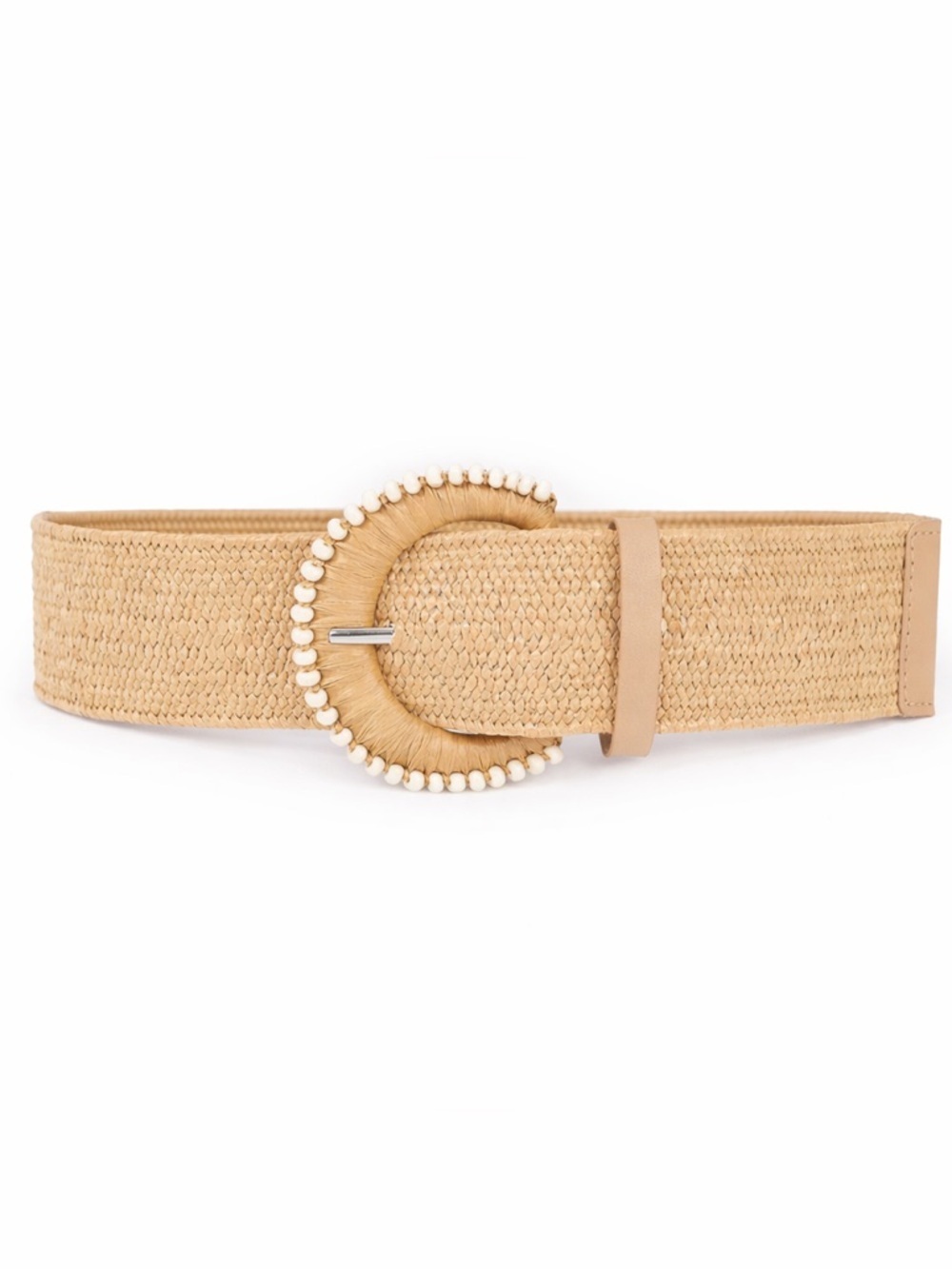 Khaki Straw Stretch Belt